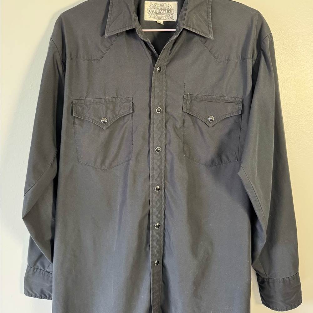Dry Goods Black Long Sleeve Button-Front Western Shirt